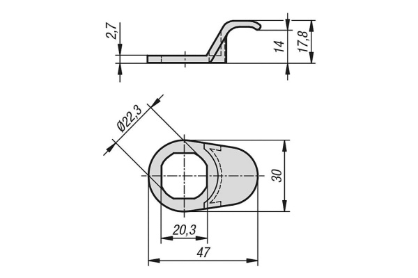 Ручка KIPP с отверстием K0534.202230