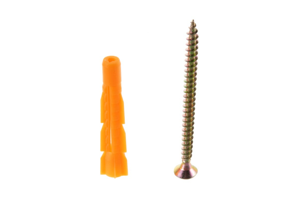 Универсальный дюбель Зубр полипропиленовый, без бортика с оцинкованным шурупом, в п/э пакете тип 6, 8x52мм, 6шт 4-301196-08-052