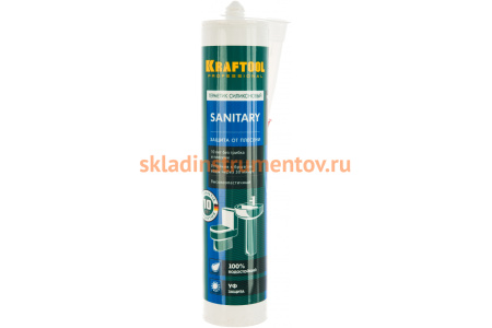 Силиконовый герметик KRAFTOOL KRAFTSIL SX105 300 мл, санитарный, прозрачный 41255-2