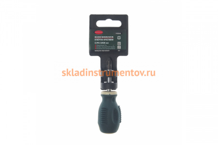 Крестовая магнитная отвертка ROCKFORCE Profi в пластиковом держателе RF-7032038