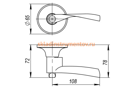 Ручка защелка AJAX 6010 PB-P без фик. золото 39517