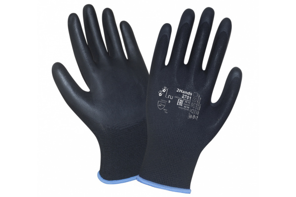 Перчатки 2Hands черный нейлон/нитриловое покрытие 2701BLK- 9