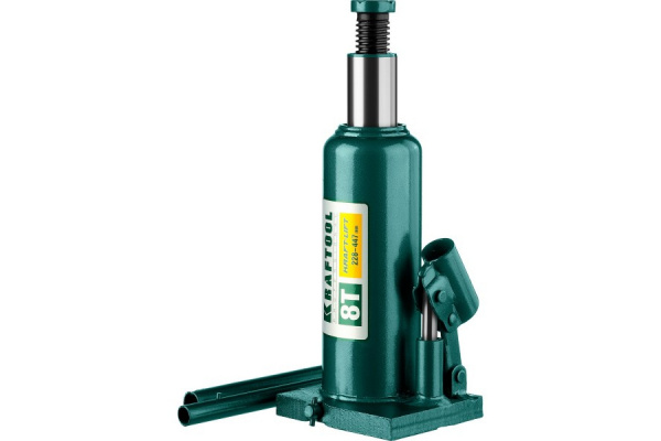 Домкрат KRAFTOOL гидравлический бутылочный Kraft-Lift, сварной, 8т, 228-447мм, 43462-8 43462-8_z01