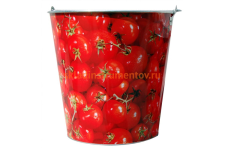 Оцинкованное ведро для непищевых продуктов на 5 литров Центроинструмент Помидоры 1040-5-2