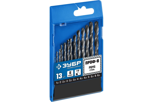 Набор сверл по металлу Проф-В 1.5-6.5 мм, 13 шт. Зубр 29621-H13