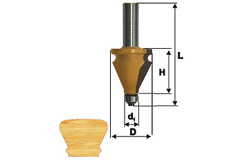 Фреза кромочная фигурная (35х38 мм; хвостовик 12 мм) по дереву Энкор 10680
