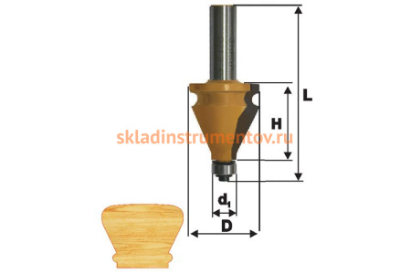 Фреза кромочная фигурная (35х38 мм; хвостовик 12 мм) по дереву Энкор 10680