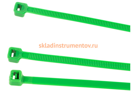 Нейлоновый хомут Зубр МАСТЕР зеленый, 4,8 мм x 400 мм, 100 шт 309060-48-400