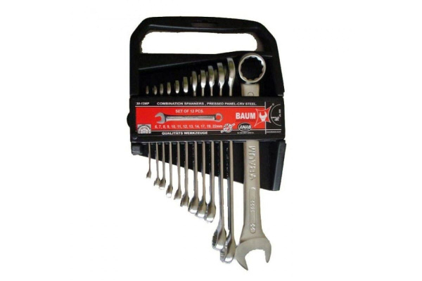 Набор комбинированных ключей дюймовых в пластиковом держателе 12 предметов 1/4 -15/16 BAUM 30-12AP