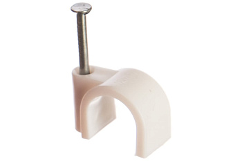 Круглая скоба с гвоздем Зубр для крепления кабеля 12мм, 40шт 45111-12