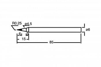 Жало конус 0.25 мм для паяльника 8PK-S120NA / B (60W) ProsKit SI-S120T-6SB 00160577