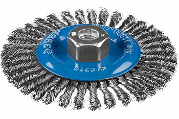 Щетка дисковая (125 мм; М14; плетеные пучки стальной проволоки 0.5 мм) ЗУБР 35192-125_z02