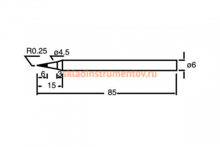 Жало конус 0.25 мм для паяльника 8PK-S120NA / B (60W) ProsKit SI-S120T-6SB 00160577