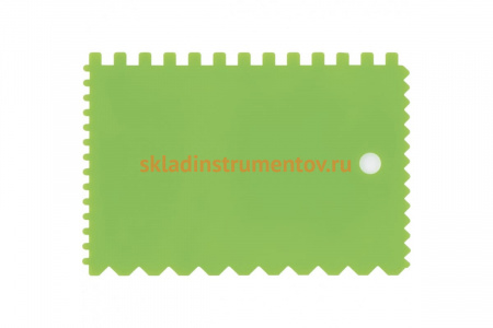 Пластмассовый шпатель для клея СИБРТЕХ 90х130 мм зубчатый 86017