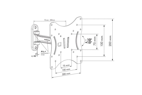 Кронштейн MFK-TORG модель AL 51-21M серия AL аналог жк 701 LS 51-21М