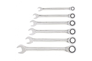 Набор комбинированных трещоточных ключей MATRIX 6 шт 14511