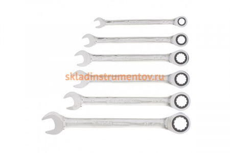 Набор комбинированных трещоточных ключей MATRIX 6 шт 14511