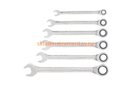 Набор комбинированных трещоточных ключей MATRIX 6 шт 14511