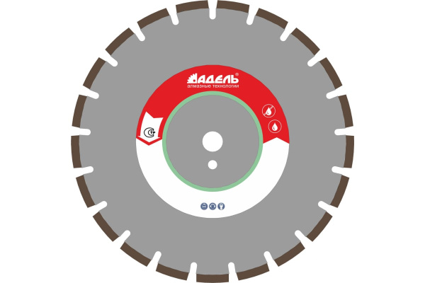 Диск алмазный отрезной сегментный по свежему бетону 1A1RSS/C2 СБЛ 10 (350х25.4 мм) Адель КК13426