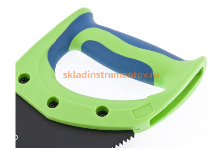 Ножовка по дереву,450 мм,7-8 TPI, зуб 2D, каленые зубья, защитное покрытие, 2-х компонентная рукоятка СИБРТЕХ "Зубец" 23811