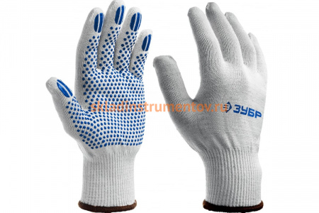 Перчатки с ПВХ-гель покрытием ЗУБР Точка+, размер L-XL, 10 пар, 11451-K10