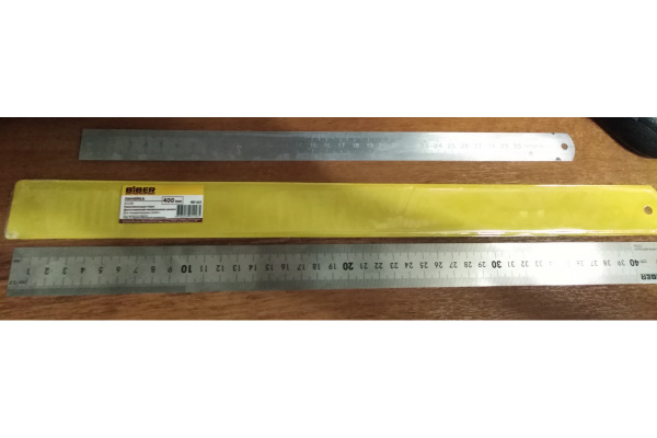 Линейка 400мм (нержавеющая сталь, двухсторонняя шкала) Biber 40163 тов-172037