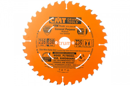 Диск пильный по дереву (216х30х1,8/1,2 мм; Z36) CMT 271.216.36M