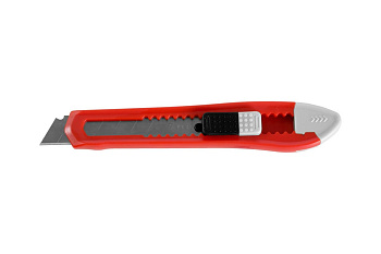 Нож с сегментированным лезвием, корпус из AБС пластика, сдвижной фиксатор, сталь У8А, 18мм Зубр 09155