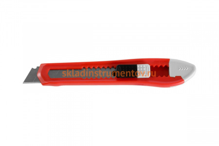 Нож с сегментированным лезвием, корпус из AБС пластика, сдвижной фиксатор, сталь У8А, 18мм Зубр 09155