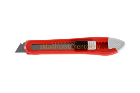 Нож с сегментированным лезвием, корпус из AБС пластика, сдвижной фиксатор, сталь У8А, 18мм Зубр 09155