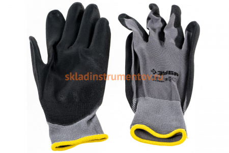 Перчатки для точных работ с полиуретановым покрытием Зубр МАСТЕР, размер L 9 11275-L