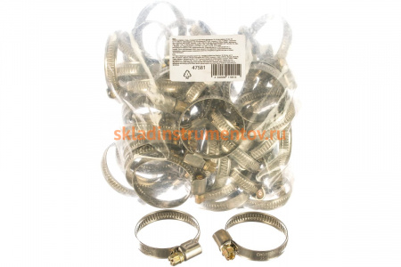 Хомут СИБРТЕХ нержавеющая сталь 25-40 мм 50 шт ширина 9 мм 47581