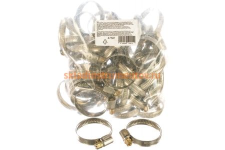 Хомут СИБРТЕХ нержавеющая сталь 25-40 мм 50 шт ширина 9 мм 47581