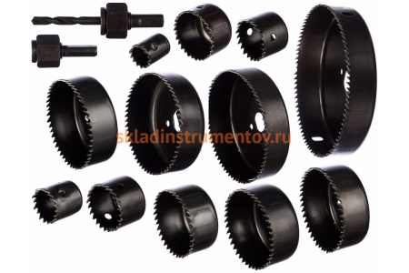 Набор HCS коронок 12 шт + 2 адаптера ПРАКТИКА 773-279