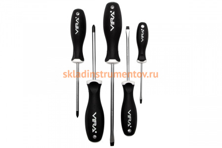 Набор отверток с эргономичной двухкомпонентной ручкой 5шт VIRA RAGE 391110