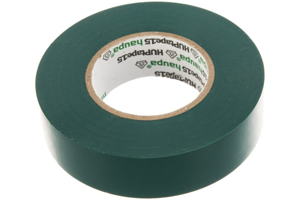Изолента ПВХ HAUPA цвет зеленый, шир.19 мм, длина 20 м, d 74 мм 263856