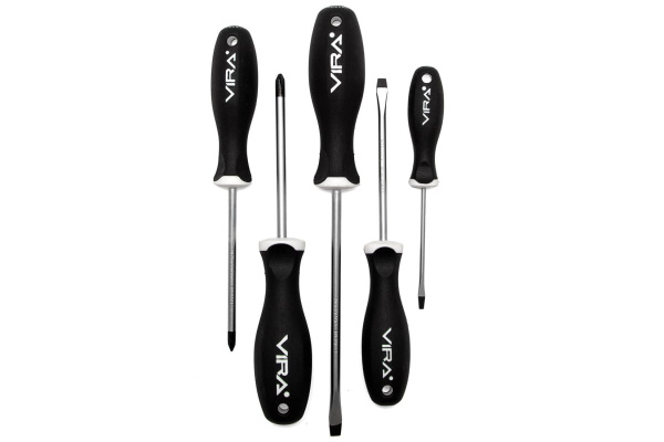 Набор отверток с эргономичной двухкомпонентной ручкой 5шт VIRA RAGE 391110