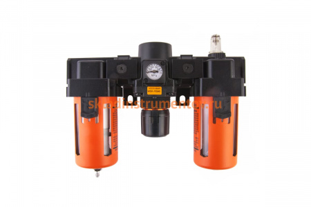 Блок подготовки воздуха: влагоотделитель, регулятор, лубрикатор (3000 л/мин; 10 бар; 1/2") WIEDERKRAFT WDK-70240