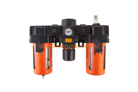 Блок подготовки воздуха: влагоотделитель, регулятор, лубрикатор (3000 л/мин; 10 бар; 1/2") WIEDERKRAFT WDK-70240