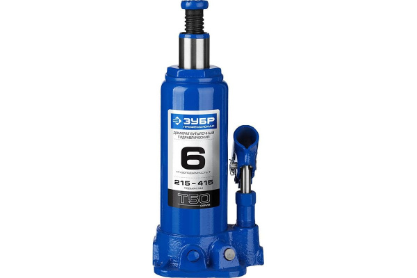 Гидравлический бутылочный домкрат 6т, 215-415мм, ЗУБР Профессионал T50 43060-6_z01