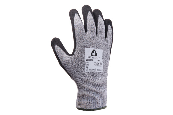 Защитные перчатки от порезов Jeta Safety 5 класс, серый/черный, JCN061-10/XL Защитные перчатки от порезов Jeta Safety 5 класс, серый/черный, JCN061-10/XL