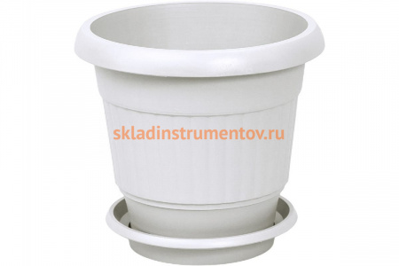 Цветочный горшок Тара.ру 3.5 л, с поддоном, белый 23612