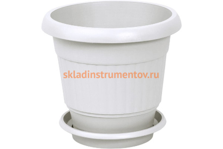 Цветочный горшок Тара.ру 3.5 л, с поддоном, белый 23612