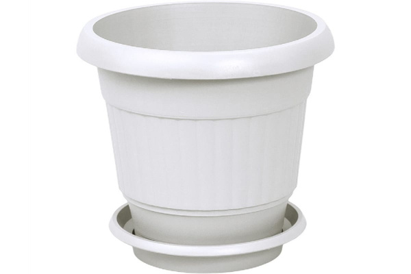 Цветочный горшок Тара.ру 3.5 л, с поддоном, белый 23612