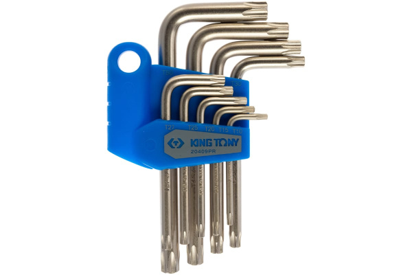 Набор Г-образных ключей TORX KING TONY T10-T50 с отверстием 9 предметов 20409PR