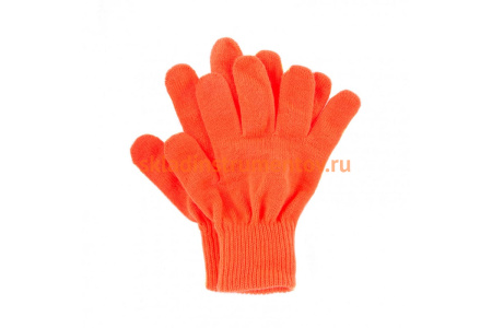 Трикотажные перчатки с двойной манжетой СИБРТЕХ акрил, оранжевые 68679