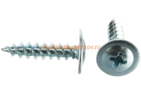 Саморезы Зубр с прессшайбой по листовому металлу до 0,9мм, PH2, 4,2x19мм, ТФ1, 450шт 4-300191-42-019