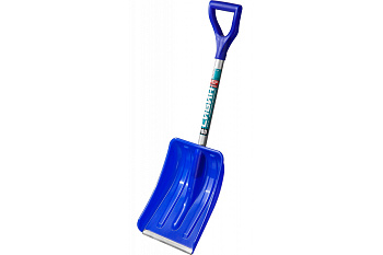 Автомобильная снеговая лопата, пластиковая с алюминиевой планкой, алюминиевый черенок V-ручка, 280 мм. СИБИН АВТО-28 421850