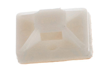 Самоклеющаяся площадка под хомут-стяжку Зубр ПХС  белая, 20 x 20 мм, 100 шт, нейлоновая, 30915-20