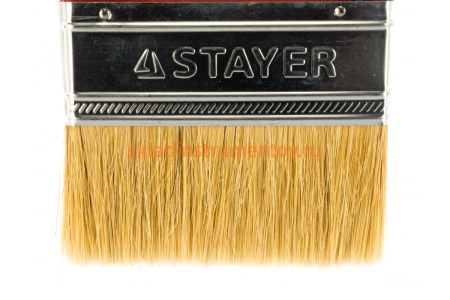 Плоская кисть STAYER UNIVERSAL-EURO светлая натуральная щетина, пластмассовая ручка, 100мм 0108-100